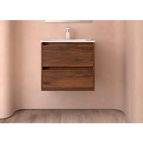 Salgar Noja Unterschrank + Waschbecken 600 2 Schubladen Nussbaum