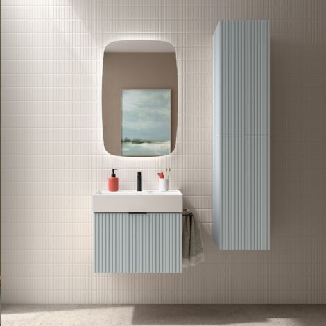 Salgar Schrank wandhängend BIBA 700 1 Metallschublade und versteckter Schublade BLUE FOG 697 x 405 x 450 mm