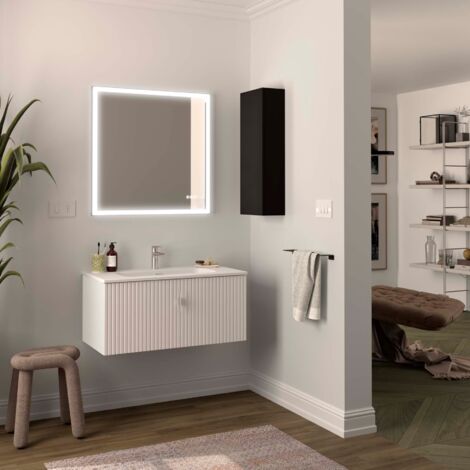 Salgar Schrank wandhängend BIBA 900 1 Metallschublade und versteckter Schublade WHITE COTTON 897 x 405 x 450 mm