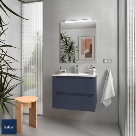 Salgar Schrank wandhängend MONTERREY 700 2 Metallauszug mit Softeinzug NIGHT BLUE 697 x 540 x 450 mm
