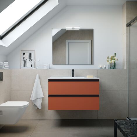Salgar Schrank wandhängend SPIRIT 900 2 Metallauszug mit Softeinzug TERRACOTA  897 x 540 x 450 mm