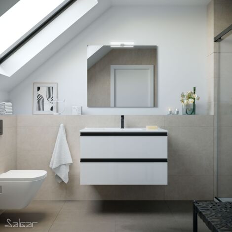 Salgar Schrank wandhängend SPIRIT 900 2 Metallauszug mit Softeinzug WHITE COTTON 897 x 540 x 450 mm