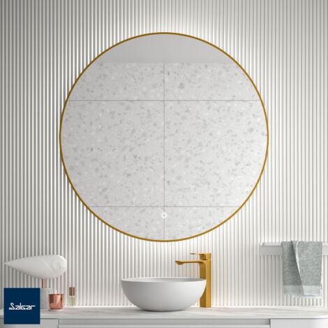 Salgar Spiegel GLOBE 1000 Runder Wandspiege, mit LED-leuchte (20 W- 5700ºK) IP 44 GOLD Ø 1000 mm