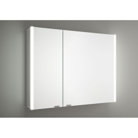 Salgar Spiegelschrank ALLIANCE 800 2 Spiegeltüren doppelt verspiegelt inkl. Schalter und Steckdose und mit seitlichem LED-Licht(22W) 830 x 650 x 150 mm