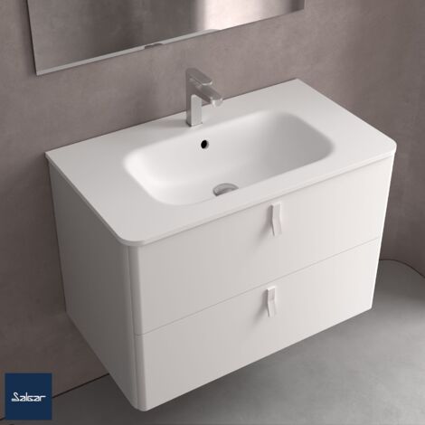 Salgar Waschtisch UNIIQ 800 ohne Siphon und Clickerabfluss MINERALSOLID MATT 805 x 15 x 460 mm