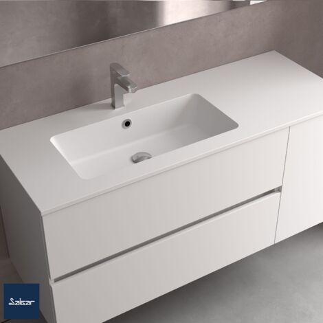 Salgar Waschtisch VILNA 1205 Schrankelement rechts ohne Siphon und Clickerabfluss, für Schrank 900 MINERALSOLID MATT 1205 x 460 x 15 mm