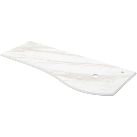 Salgar Waschtischplatten MAM 1200 links für Aufsatzbecken WEIßER MARMOR 1210 x 12 x 510 mm