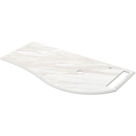 Salgar Waschtischplatten MAM 990 links mit Handtuchhalter für Aufsatzbecken mit Handtuchhalter WEIßER MARMOR 990 x 12 x 510 mm