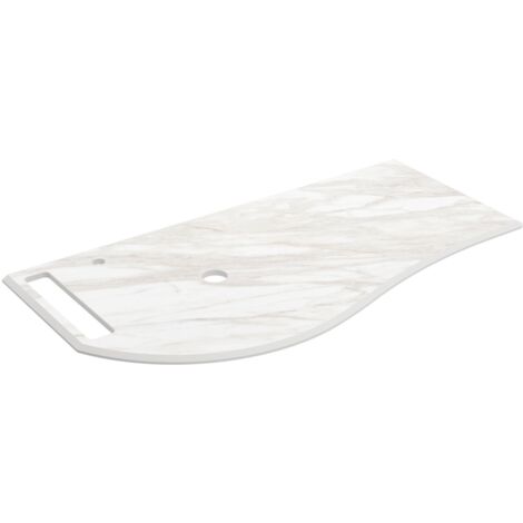Salgar Waschtischplatten MAM 990 rechts mit handtuchhalter für Aufsatzbecken mit Handtuchhalter WEIßER MARMOR 990 x 12 x 510 mm