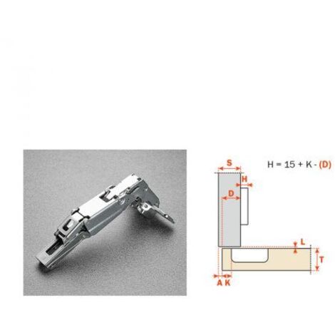 SALICE CERNIERA P/MOBILI C2AFA99 COLLO 0 165 GRADI 50 PZ