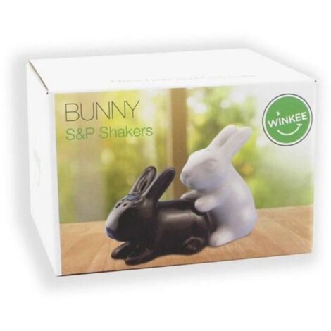 Salière et poivrière - Winkee - Couple de lapin - Blanc - Adulte - Duo coquin