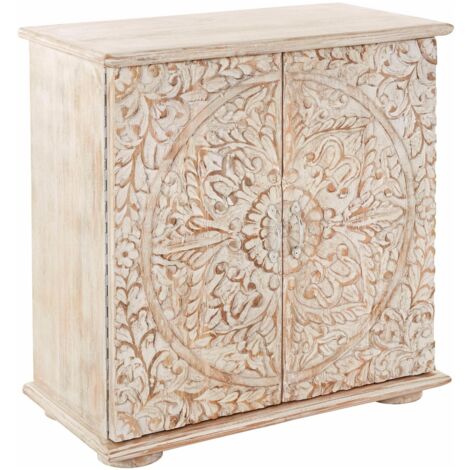 SalimBuffet à 2 portes en bois de manguier brun