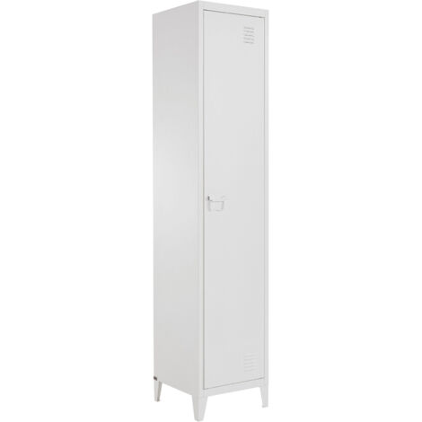 Salino-Armoire avec 1 Porte en Métal Blanc