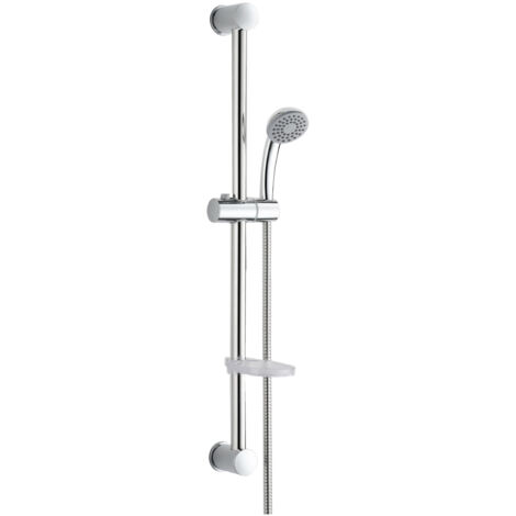 Saliscendi Asta con Doccetta  in Acciaio Nature 125