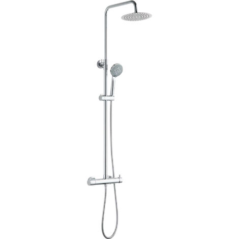 Saliscendi Asta con Soffione Ø 20 cm in Acciaio Ibiza