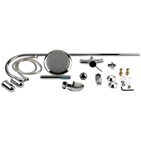 Saliscendi Doccia Acciaio Inox.Saliscendi Completo Asta Doccia Doccetta Anticalcare Acciaio Inox 22x3 2cm Cromo 8022044238630