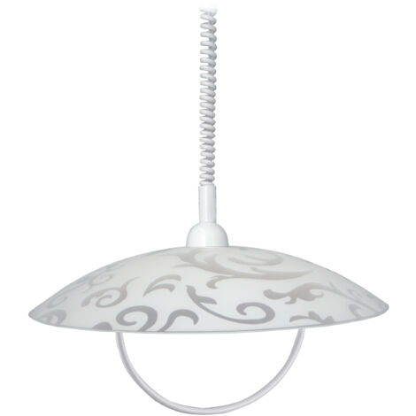 Saliscendi D50 1xE27 Montatura Trasparente Vetro Lastra Bianco E-Energy Melissa