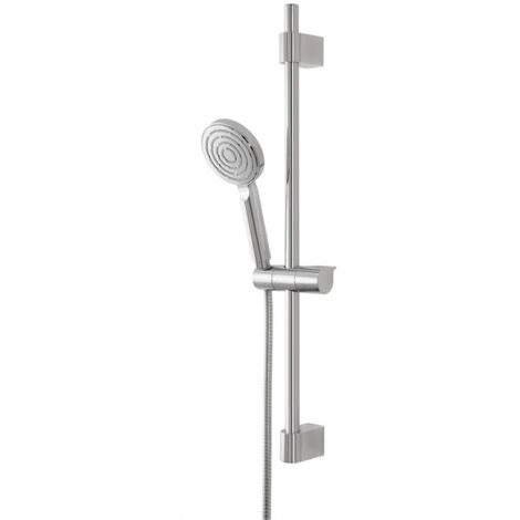 Saliscendi doccia 70 cm regolabile con doccetta tonda in ABS cromato lucido Hidra