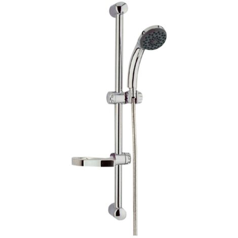 Saliscendi Doccia Cm 60 Doccetta Regolabile 3 Getti Portasapone Bagno Vasca