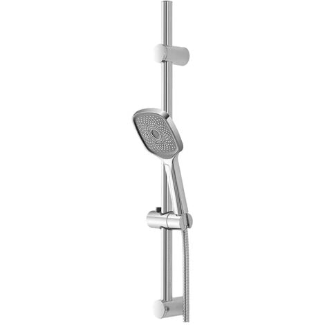 Saliscendi doccia regolabile 60 cm con doccetta quadrata monogetto