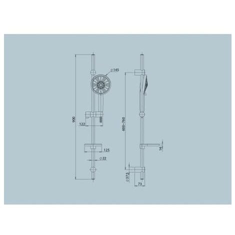 Saliscendi doccia Twilight con doccetta 5 getti cromato Jacuzzi