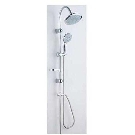 SALISCENDI SOFFIONE + DOCCETTA 5 GETTI EDERA EFFE - ACCIAIO INOX TUBO MM 22 + FLEX CM 150 + D.MM 82 - 1 pezzo