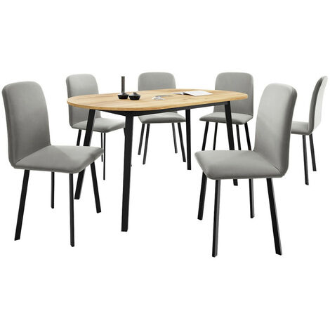 Salle à manger complète Edmond 121, Chêne doré artisanal + Noir, 77x80x150cm, Diamètre: 0, Nombre de places: 6, Style: Contemporary