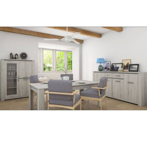 Salle à manger complète JORK gris cérusé