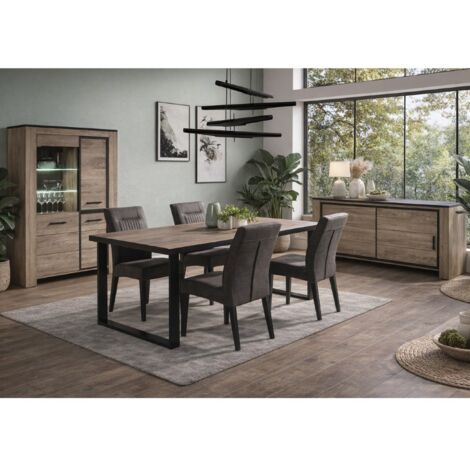 Salle à manger complète moderne en bois OLIVE (Buffet + Table)