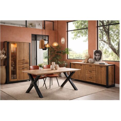 Salle à manger complète MONA (Buffet + Table pied X)