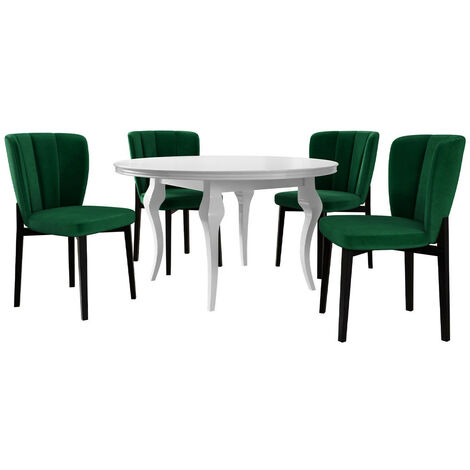 Salle à manger complète Racine 140, Magic Velvet 2225, 76x0x0cm, Diamètre: 100, Nombre de places: 4, Style: Contemporary