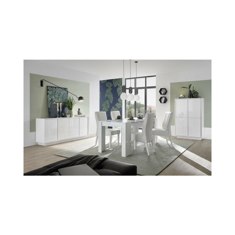 Salle à manger ice blanc laqué - avec