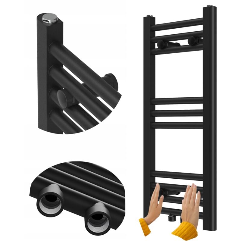 Granitan - salle de bain chauffage chambre moderne drabin noir 70x30 cm raven