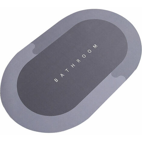 Salle De Bain Coussin De Boue De Diatomée Anglaise, Tapis De Sol De Salle De Bain Ovale Antidérapant à Séchage Rapide, Gris Type 2, 5080cm - Gris Type 2, 5080cm