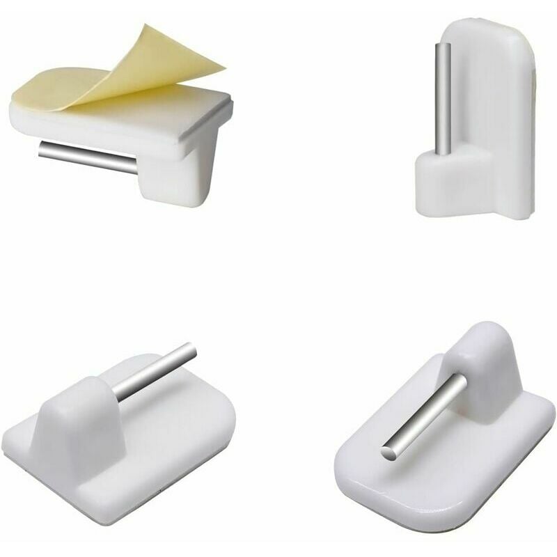 Salle de bain et WC Crochets Adhesifs Rideaux Tringle Rideau Accroche Rideau sans Percage Pour Support Rideau Crochet Adhesif Pour Salle 20 pcs