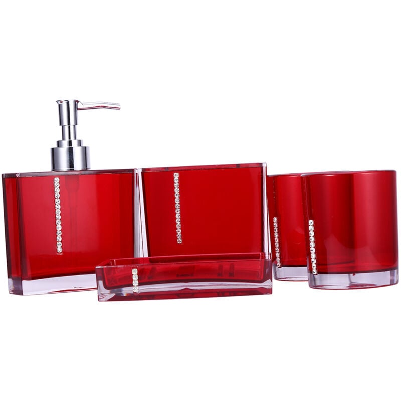 Rapanda - Salle de bain et WC,5PC/Set Acrylic Bathroom Accessories Bath Cuple Toothbrush Holder Soap Dish