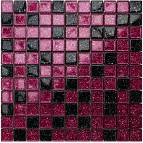 Salle de bain mosaïque cuisine intérieure en verre - 30cm X 30cm-Purple Sunset