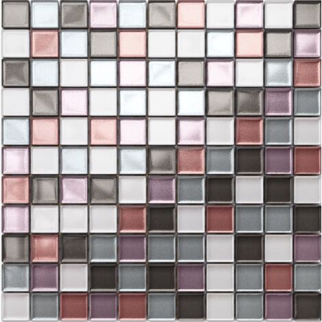 Salle de bain mosaïque cuisine-séjour en verre - 30 cm x 30 cm - Pink Floyd