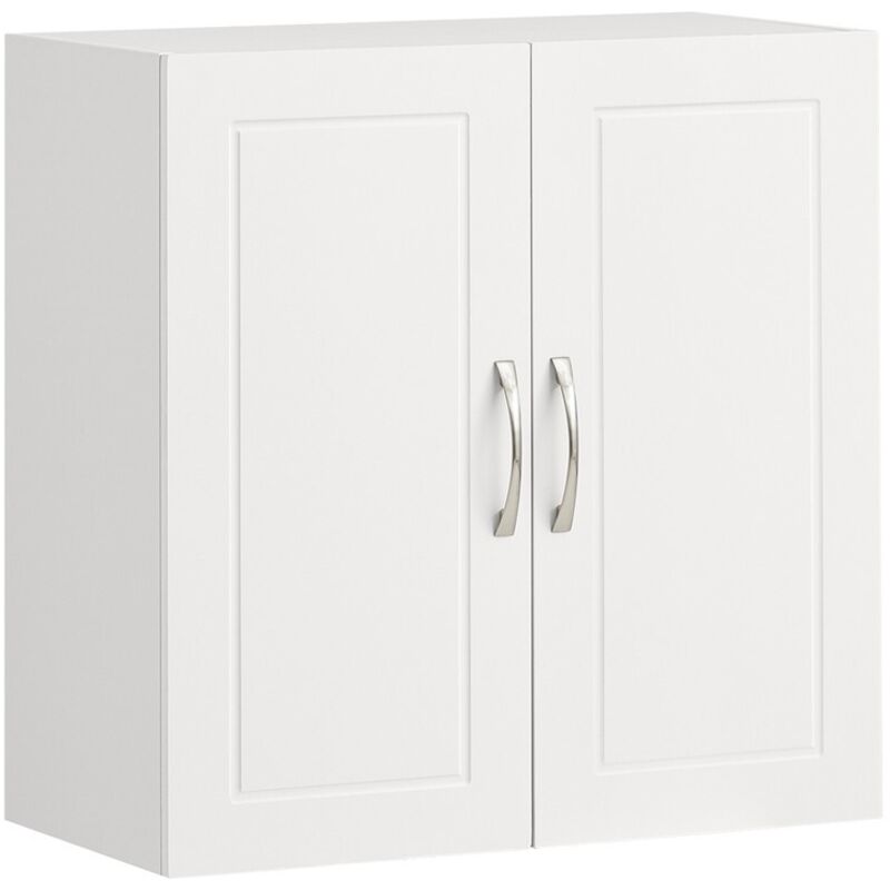Sobuy – Armoire murale de salle de bain avec 2 portes – Étagère intérieure réglable – MDF blanc – Dimensions L60 x P30 x H60 cm – FRG231W