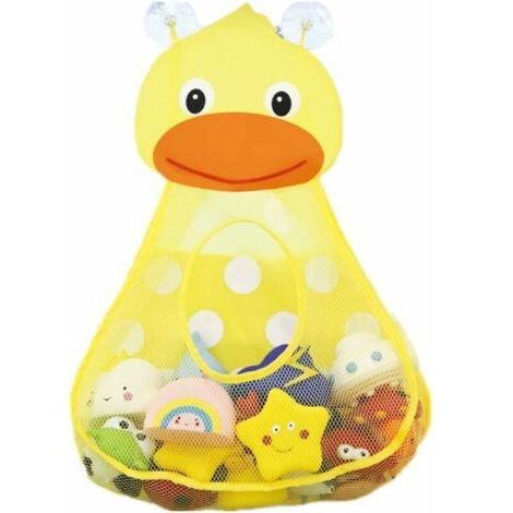 Salle de bains baignoire bébé jeu sac de rangement de jouets bain de filet suspendu à séchage rapide en grille de stockage de jouets (jaune)