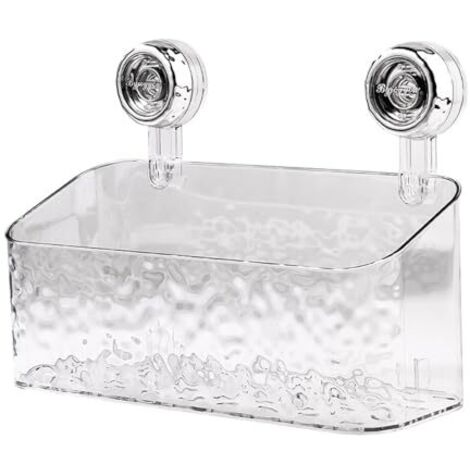 Salle De Bains Etagere Ventouse，Étagère Avec Motif Glacier，Boîte De Rangement Mural Pour Toilettes，Peut être Renforcé Par Rotation，Rangement Des Serviettes Et Autres Articles Divers（L-blanc）