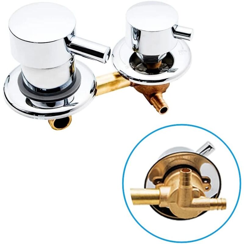 Salle d'eau Murale 2/3/4/5 Sorties d'eau Robinet de Douche en Laiton à vis ou à intubation Robinet Mitigeur de Cabine Cuivre Mitigeur d'eau Froide et