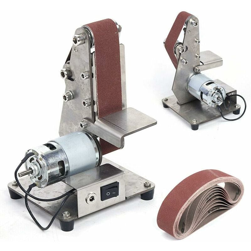 Ponceuse à bande électrique 100 w Mini meuleuse à bande Machine de meulage à bande Machine de polissage Ponceuse de bureau