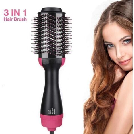 Salon Air Chaud Paddle Brosse à cheveux Générateur d\'ions négatifs à lisser bigoudi - Brosse Cheveux Rotative, Ionique, Soufflante