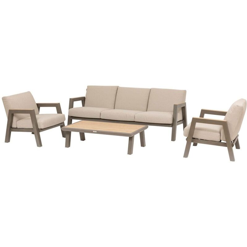 Hesperide - Salon de jardin Axiome 5 places beige et praline - Hespéride