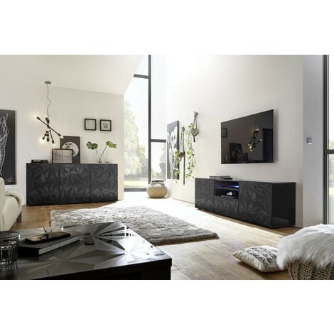 Salon complet Luther 3 éléments Anthracite