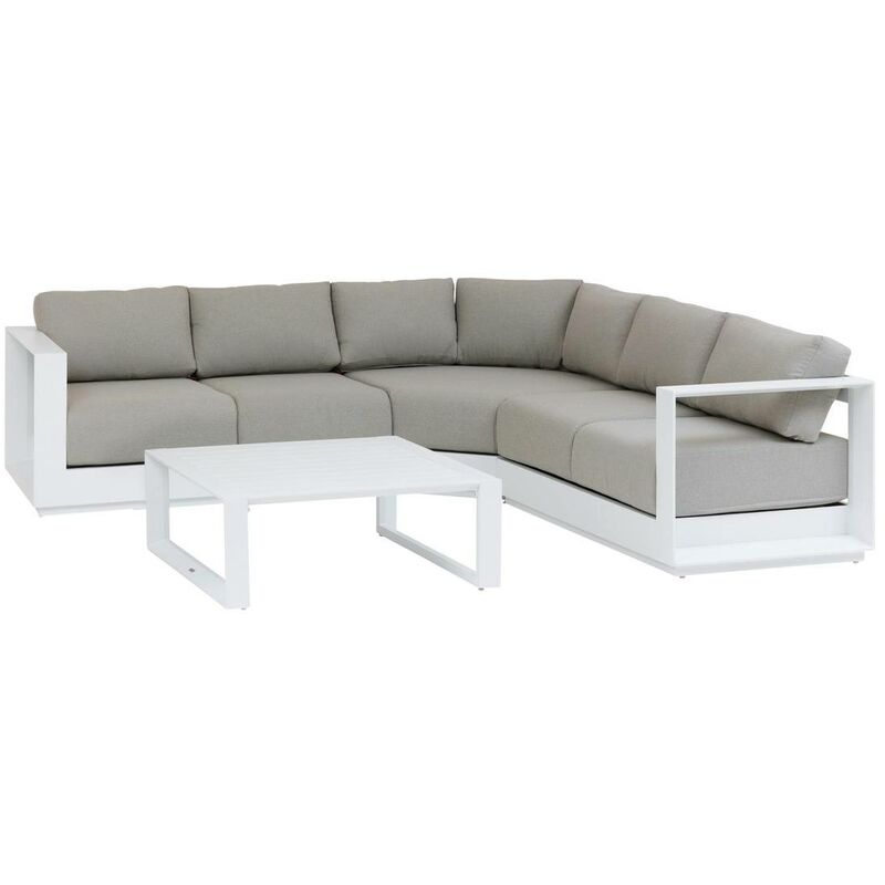 Hesperide - Salon d angle de jardin Allure blanc 5 places en aluminium traité époxy - Hespéride