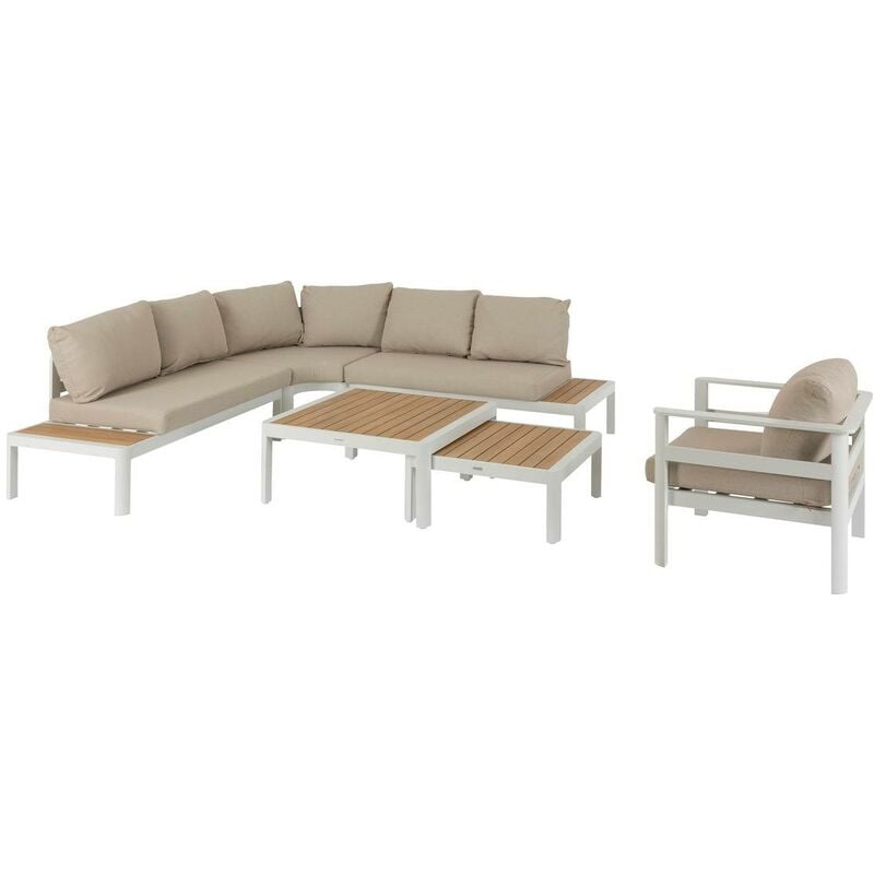 Salon d angle de jardin Paradize 6 places blanc - Hespéride