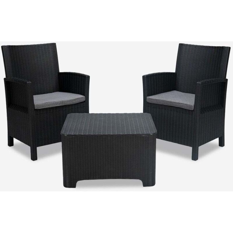 Salon de jardin 2 fauteuils extérieur table basse Rimini Grand Soleil Salon de jardin 2 fauteuils extérieur table basse Rimini Grand Soleil