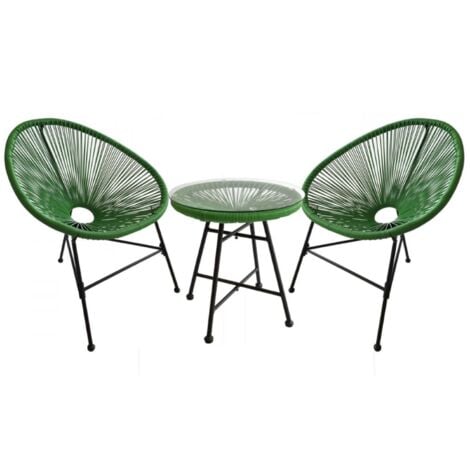 CONCEPT-USINE ACAPULCO - Ensemble de 2 fauteuils et table basse beige